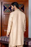 Shop_Nafs_Beige Tussar, Silk Mirrors Pathani Set _at_Aza_Fashions