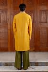 Shop_Nafs_Yellow Tussar Embroidery, Zari Amber Silk Kurta Set _at_Aza_Fashions