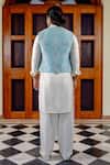 Shop_Nafs_Blue Tussar, Silk Embroidery Ferozi Kurta Set _at_Aza_Fashions