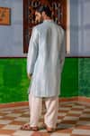Shop_Nafs_Sky Blue Tussar Mirrors Silk Kurta And Pant Set _at_Aza_Fashions