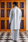 Shop_Nafs_Sky Blue Tussar, Silk Embroidery Kurta Pant Set _at_Aza_Fashions