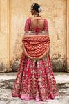 Shop_Aangan By Parul_Maroon Silk Sequins, Zari, Embroidery Classical Royal Grace Bridal Lehenga Set _at_Aza_Fashions