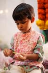 Buy_Love The World Today_Pink Cotton Gul Floral Print Kurta And Bundi Set _at_Aza_Fashions