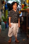 Buy_Love The World Today_Black Cotton Tara Bandhani Shirt And Off White Dhoti Pant Set _at_Aza_Fashions