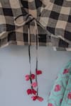 Shop_Love The World Today_Black Cotton Noor White Checked Blouse And Floral Lehenga 