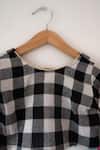 Love The World Today_Black Cotton Noor White Checked Blouse And Floral Lehenga _Online