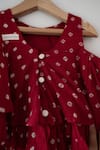 Love The World Today_Red Cotton Gulal Bandhani Top And Skirt Set _Online_at_Aza_Fashions