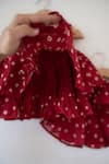 Love The World Today_Red Cotton Gulal Bandhani Top And Skirt Set _at_Aza_Fashions