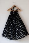 Shop_Love The World Today_Black Cotton Tara Bandhani Halter Maxi Dress _at_Aza_Fashions