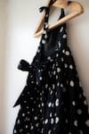 Buy_Love The World Today_Black Cotton Tara Bandhani Halter Maxi Dress _Online_at_Aza_Fashions