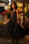 Buy_Love The World Today_Black Cotton Tara Bandhani Halter Maxi Dress _at_Aza_Fashions