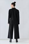 Shop_Samant Chauhan_Black Linen Coal Twin Blazer And Trouser Set _at_Aza_Fashions