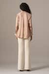 Shop_Namrata Joshipura_Brown Embroidery Collared Reeva Mocha Handkerchief Shirt _at_Aza_Fashions