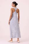 Shop The Summer House Sky Blue Cotton Round Neck Amaran Ikat Maxi Dress at Aza Fashions Shop_The Summer House_Sky Blue Cotton Round Neck Amaran Ikat Maxi Dress _at_Aza_Fashions