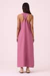 Shop The Summer House Purple Linen Round Neck Amaran Lilac Maxi Dress at Aza Fashions Shop_The Summer House_Purple Linen Round Neck Amaran Lilac Maxi Dress _at_Aza_Fashions