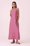 Buy The Summer House Purple Linen Round Neck Amaran Lilac Maxi Dress at Aza Fashions Buy_The Summer House_Purple Linen Round Neck Amaran Lilac Maxi Dress _at_Aza_Fashions