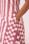 Buy_The Summer House_Pink Cotton Round Neck Bennet Rhubarb Striped Ikat Dress _Online_at_Aza_Fashions