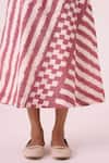 Shop_The Summer House_Pink Cotton Round Neck Bennet Rhubarb Striped Ikat Dress _Online_at_Aza_Fashions