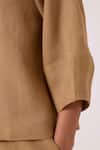 Buy_The Summer House_Beige Linen Round Neck Bertie Tan Top 
