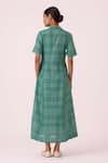 Shop The Summer House Green Handloom Cotton, Silk V-neck Clover Handwoven Dress at Aza Fashions Shop_The Summer House_Green Handloom Cotton, Silk V-neck Clover Handwoven Dress _at_Aza_Fashions