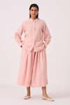 Buy The Summer House Pink Handloom Cotton Douglas Handwoven Pant at Aza Fashions Buy_The Summer House_Pink Handloom Cotton Douglas Handwoven Pant _at_Aza_Fashions