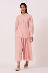 Shop The Summer House Pink Handloom Cotton Douglas Handwoven Pant at Aza Fashions Shop_The Summer House_Pink Handloom Cotton Douglas Handwoven Pant _at_Aza_Fashions