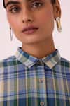 Shop The Summer House Blue Cotton Collared Dunkel Handwoven Shirt Online at Aza Fashions Shop_The Summer House_Blue Cotton Collared Dunkel Handwoven Shirt _Online_at_Aza_Fashions