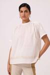 Buy The Summer House Off White Handloom Cotton Applique Round Neck Garcia Handwoven Embroidered Top at Aza Fashions Buy_The Summer House_Off White Handloom Cotton Applique Round Neck Garcia Handwoven Embroidered Top _at_Aza_Fashions