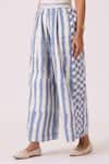The Summer House_Blue Cotton Ivan Striped Ikat Pant _Online_at_Aza_Fashions