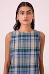Buy_The Summer House_Blue Cotton Crew Neck Julia Handwoven Dress 