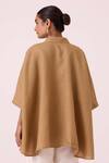 Shop_The Summer House_Beige Linen Collared Liberty Tan Cape Top _at_Aza_Fashions