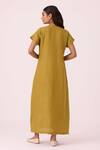 Shop_The Summer House_Olive Green Linen Round Neck Liza Dress _at_Aza_Fashions
