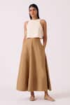 Buy_The Summer House_Beige Linen Marner Tan Skirt _at_Aza_Fashions