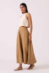 The Summer House_Beige Linen Marner Tan Skirt _Online_at_Aza_Fashions