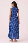 Shop_The Summer House_Blue Cotton V-neck Nikol Striped Ikat Dress _at_Aza_Fashions