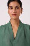 Buy_The Summer House_Green Linen V-neck Orion Top 