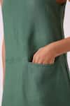 Shop_The Summer House_Green Linen Round Neck Pierre Dress _Online_at_Aza_Fashions