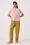 Shop_The Summer House_Olive Green Linen Pip Pant _at_Aza_Fashions