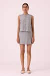 Buy_The Summer House_Black Linen Polina Houndstooth Skort _Online_at_Aza_Fashions