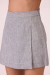 Shop_The Summer House_Black Linen Polina Houndstooth Skort _Online_at_Aza_Fashions