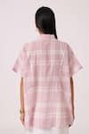 Shop_The Summer House_Off White Cotton Collared Sibyl Checkered Handwoven Shirt _at_Aza_Fashions