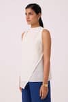 Shop_The Summer House_Off White Handloom Cotton Halter Neck Sonya Handwoven Top _Online_at_Aza_Fashions
