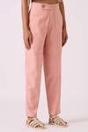 Buy_The Summer House_Pink Cotton, Twill Victory Handwoven Pant _Online_at_Aza_Fashions