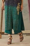Buy_Radha Sharma_Aqua Georgette, Crepe Embroidery Round Neck Ombre Tunic And Pant Set _Online_at_Aza_Fashions