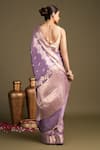 Shop_Zal From Benaras_Lavender Silk Shaded Pure Banarasi Handloom Saree With Unstitched Blouse Piece _at_Aza_Fashions