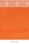 Zal From Benaras_Orange Moonga Silk Banarasi Handloom Saree With Unstitched Blouse Piece _at_Aza_Fashions