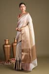 Zal From Benaras_Pure Katan Zari Brocade Banarasi Handloom Saree With Unstitched Blouse Piece _at_Aza_Fashions