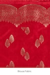 Buy_Zal From Benaras_Red Silk Embroidery Pure Banarasi Handloom Saree With Unstitched Blouse Piece