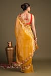 Shop_Zal From Benaras_Yellow Tissue, Pure Hand Banarasi Handloom Saree With Unstitched Blouse Piece _at_Aza_Fashions