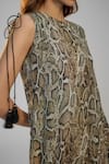 Buy_Nadima Saqib_Multi Color Georgette, Crepe Sequins, Pearls Snake Print And Embroidered Dress _Online_at_Aza_Fashions